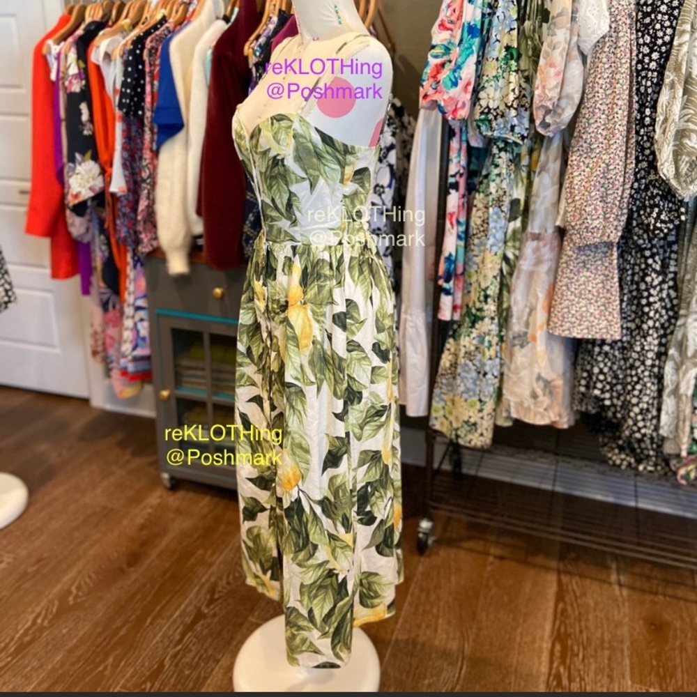 SOLD! H&M Linen-blend Lemon-print Midi Dress - Picture 11 of 16